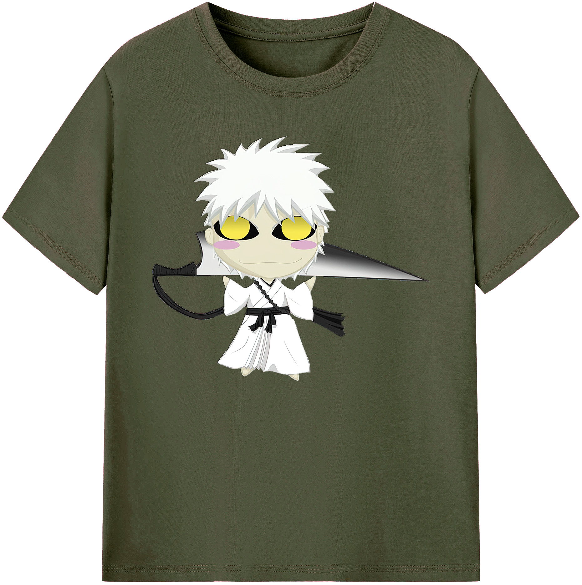 （画像用） ブリーチ 黒崎一護（くろさき いちご）BLEACH Kurosaki Ichigo 綿100％ メンズ半袖Tシャツ｜肌触りやわらか＆通気性